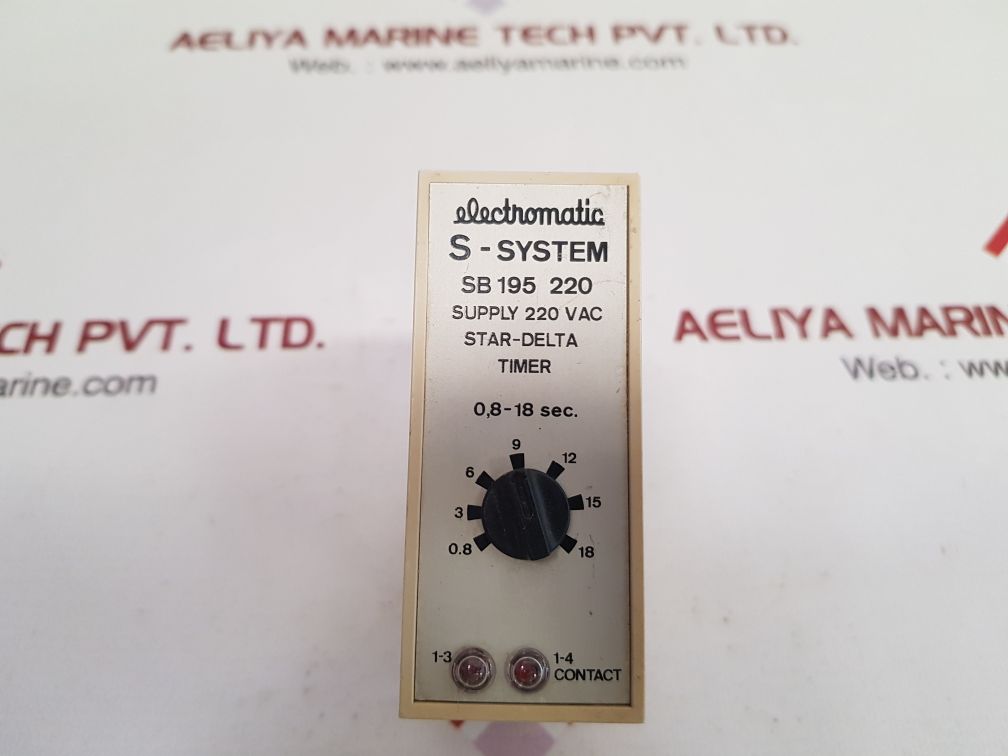 Electromatic sb 195 220 timer relay 0.8 to 18 sec.