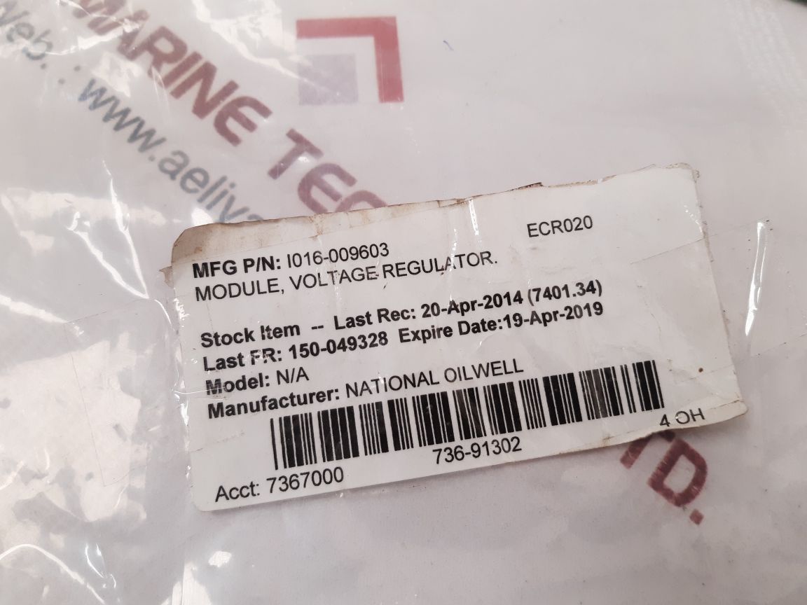 National oilwell varco 9603 voltage regulator Used