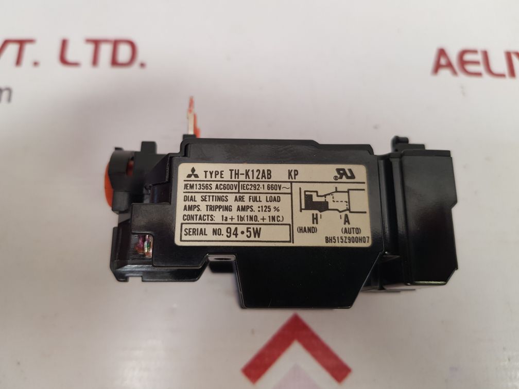 Mitsubishi th-k 12abkp thermal overload relay 1~1.6a