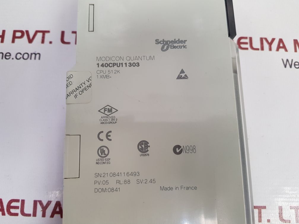 Schneider Electric 140Cpu11303 Modicon Quantum Cpu 512K Controller
