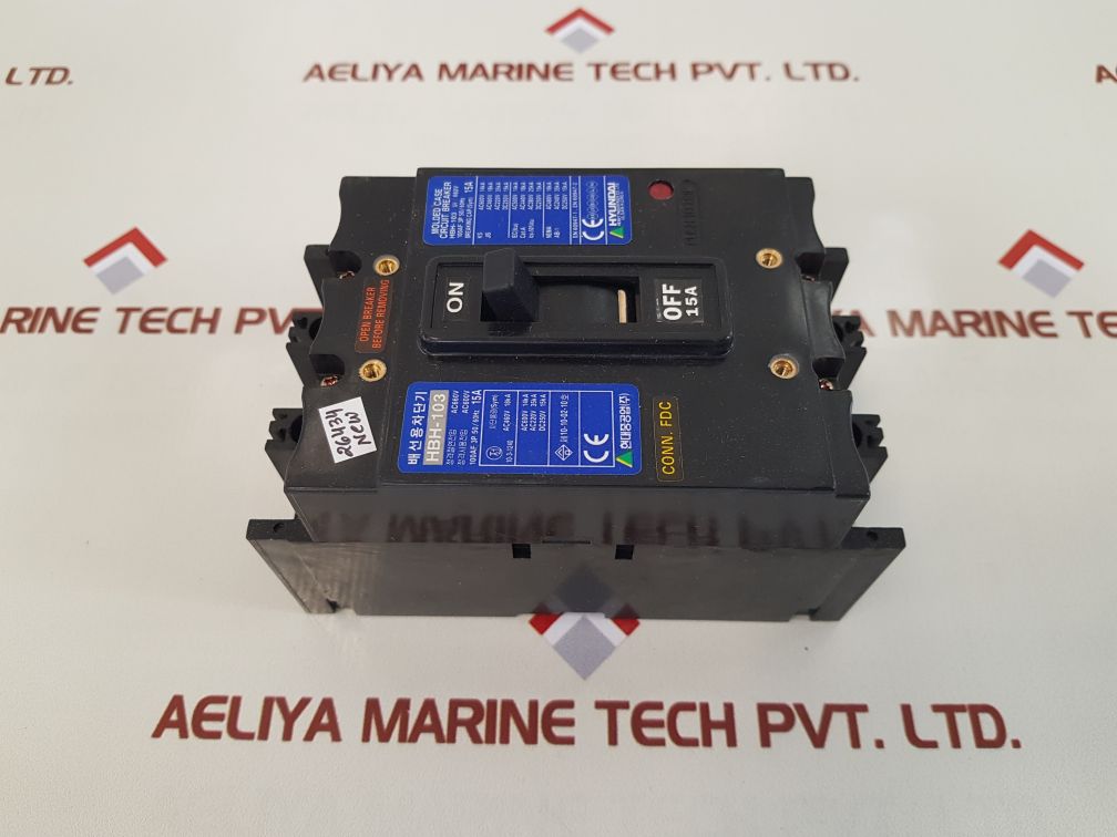 Hyundai hbh-103 molded case circuit breaker 15a