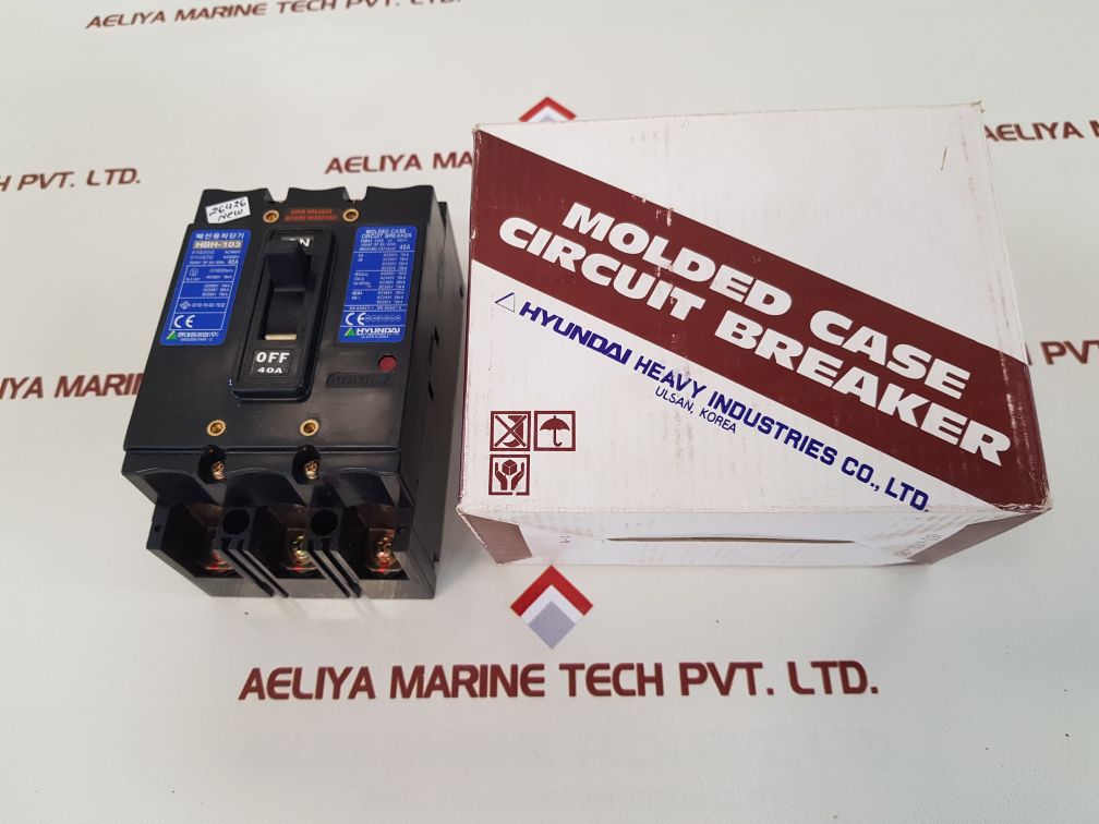 Hyundai hbh-103 molded case circuit breaker 40a