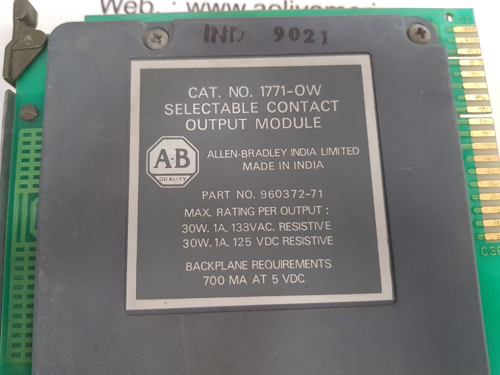 Allen-bradley 1771-ow selectable contact output module 960372-71