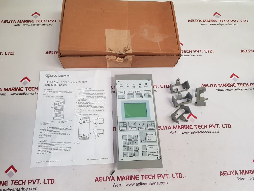 Edwards 3-lcd Fire Alarm Display Remote Module Rev.5