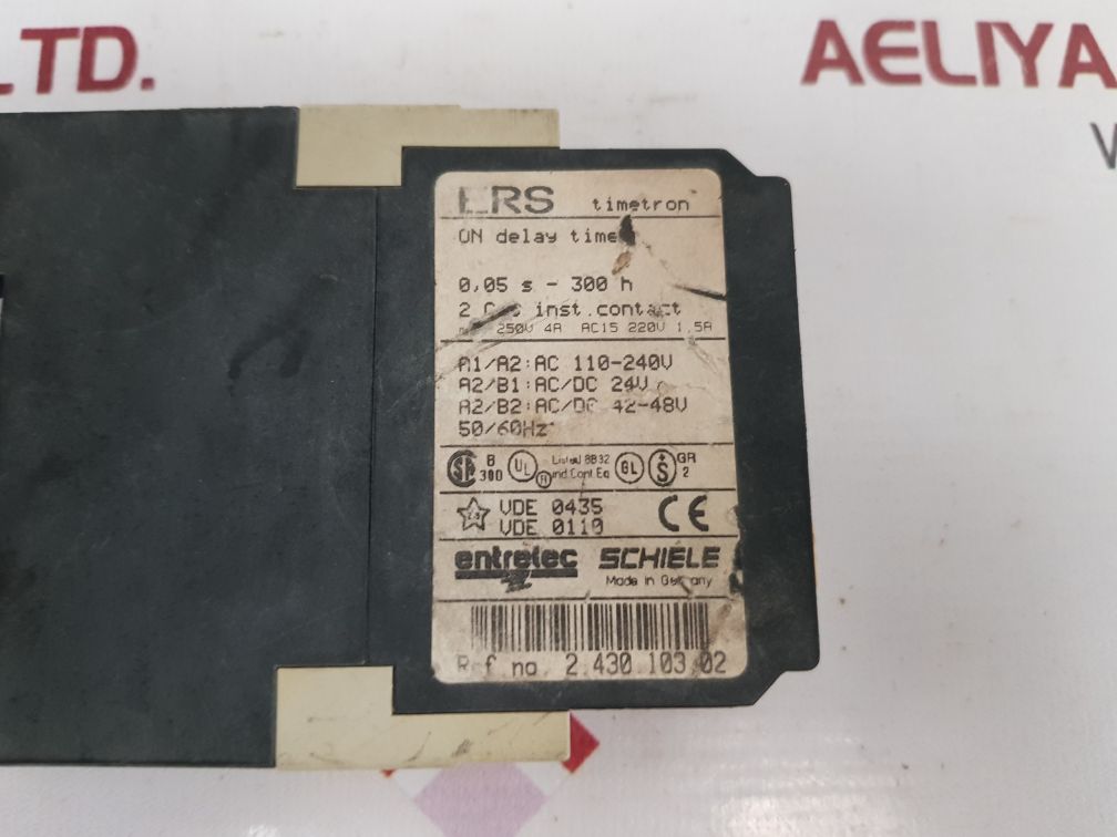 Entrelec Schiele Ers On Delay Timer 2.430.103.02 Used