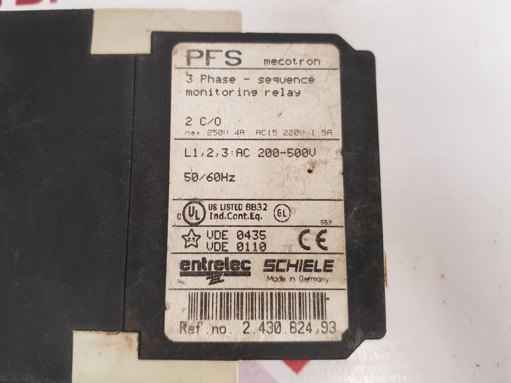 Entrelec Schiele Pfs Mecotron 2.430.824.93 Monitoring Relay