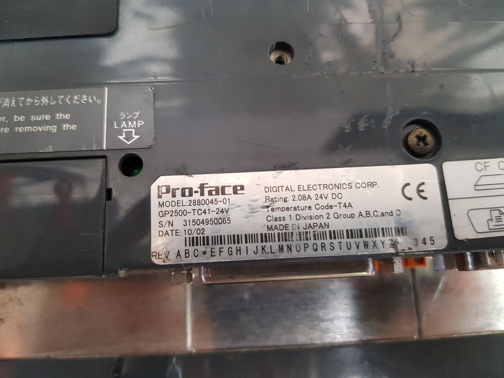 Pro-face 2880045-01 Digital Electronics Panel Gp2500-tc41-24V