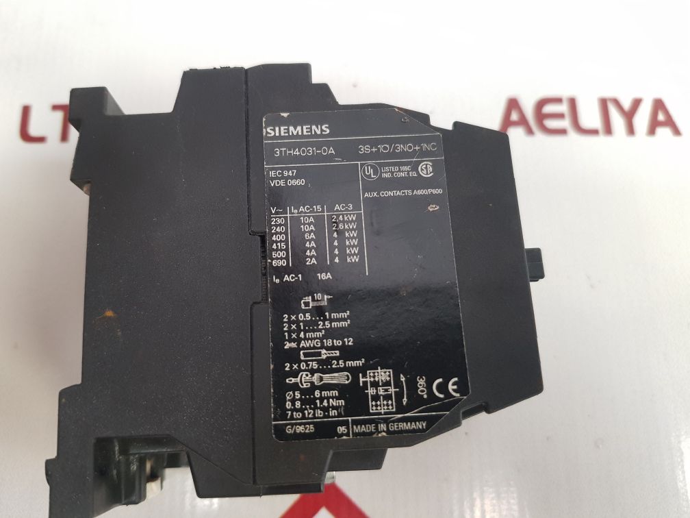 Siemens 3Th4031-0A Contactor 230V 50/60 Hz