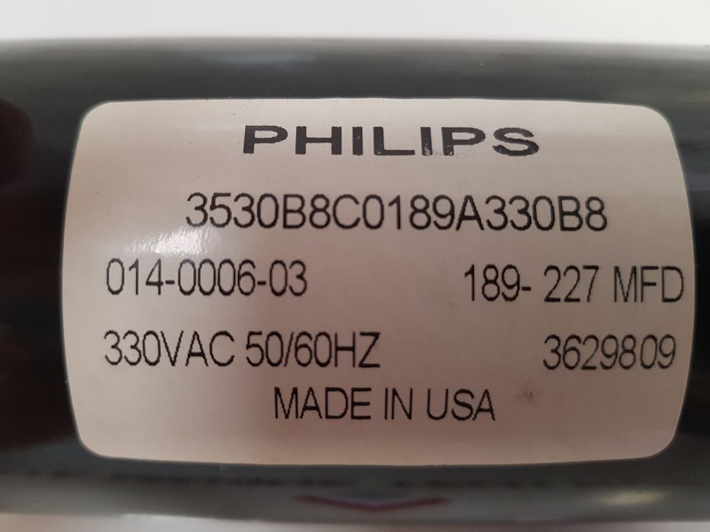 Philips 3530B8C0189A330B8 Start Capacitor 330Vac 50/60Hz