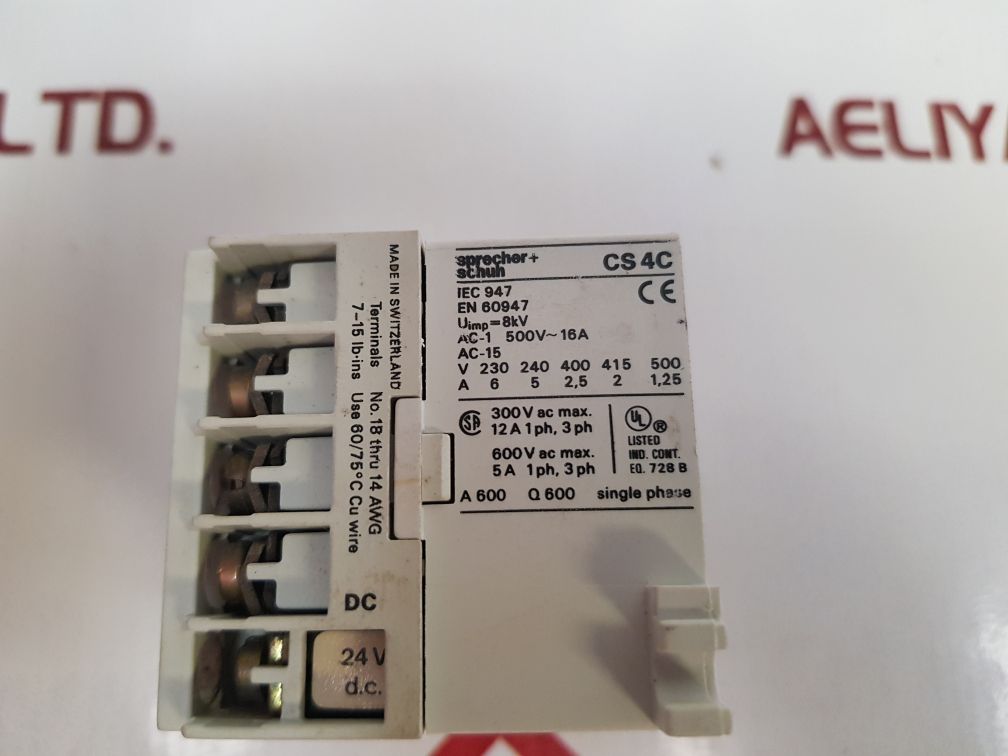 Sprecher+Schuh Cs 4C-31Z Control Relay 500V~ 16A