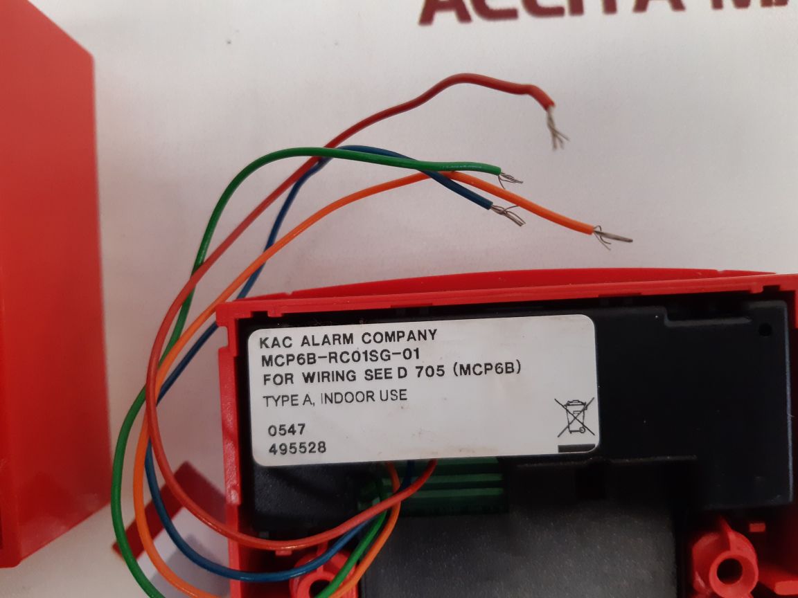 Kac Alarm Mcp6B-rc01Sg-01 Surface Mounted Manual Call Point
