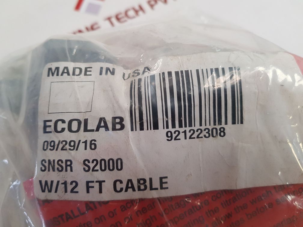 Ecolab Snsr S2000 Sensor W/12 Ft Cable