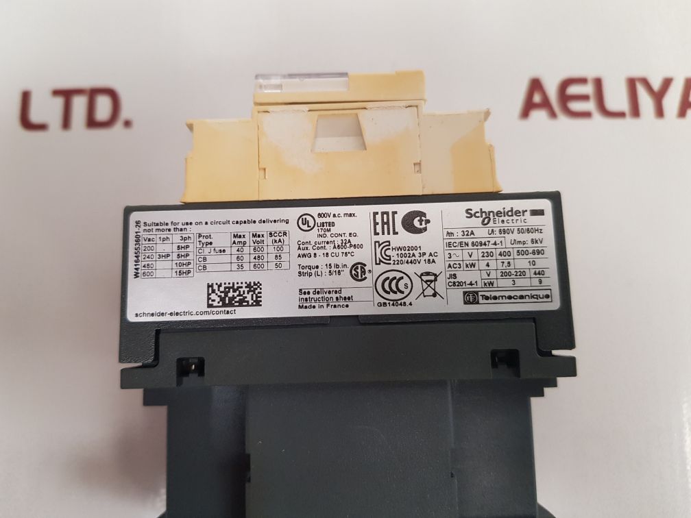 Schneider electric lc1d18p7 contactor