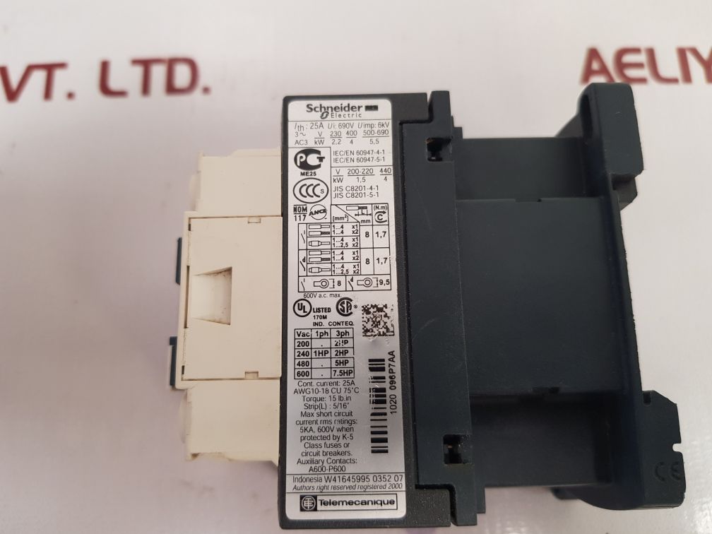 Telemecanique Schneider Electric Lc1D096 Contactor