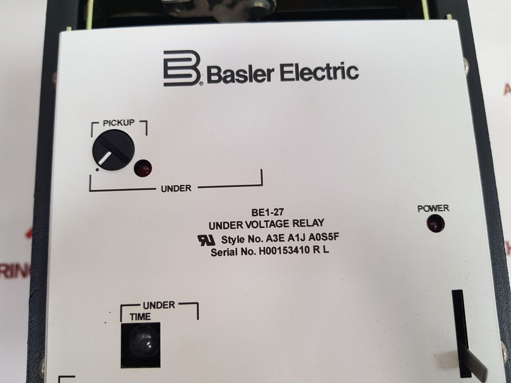 Basler be1-27 under voltage relay a3e c1j a0n5f
