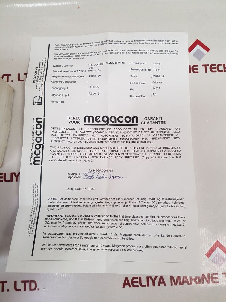 Megacon Kec115A 3 Phase Short Circuit Guard 0-2/4Ka