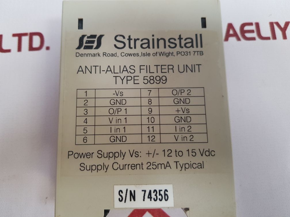 Strainstall 5899 Anti-alias Filter Unit