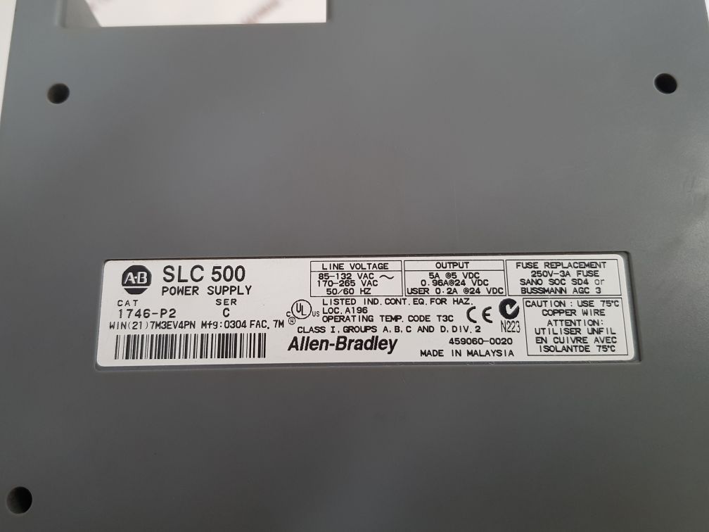 Allen Bradley 1746-a13 Ser: B Power Supply 13-slot Rack