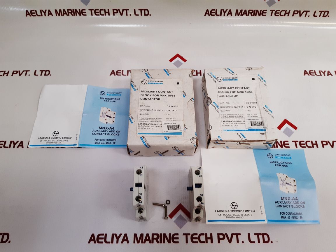 Set Of 2X L&T Mnx-a4 Auxiliary Contact Block
