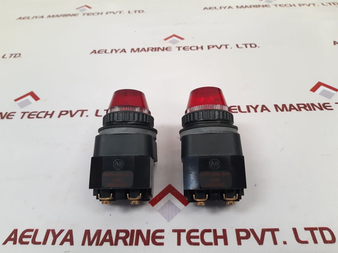 Set Of 2X Allen Bradley 40171-002-01 Red Pilot Light