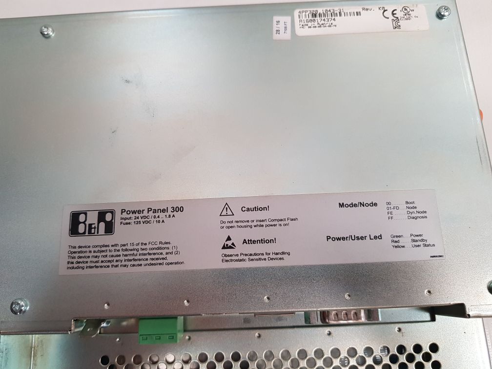 B&R 4Pp320.1043-31 Power Panel 300