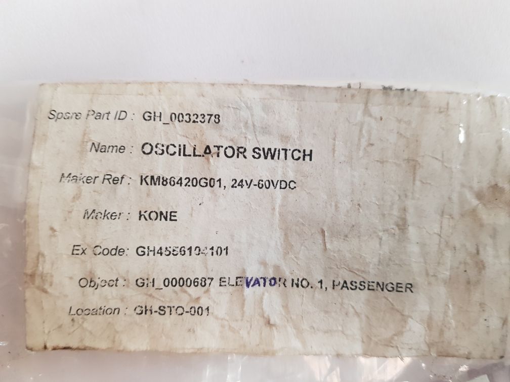 Kone Os 6,3 Inductor 86420G01 60Vdc