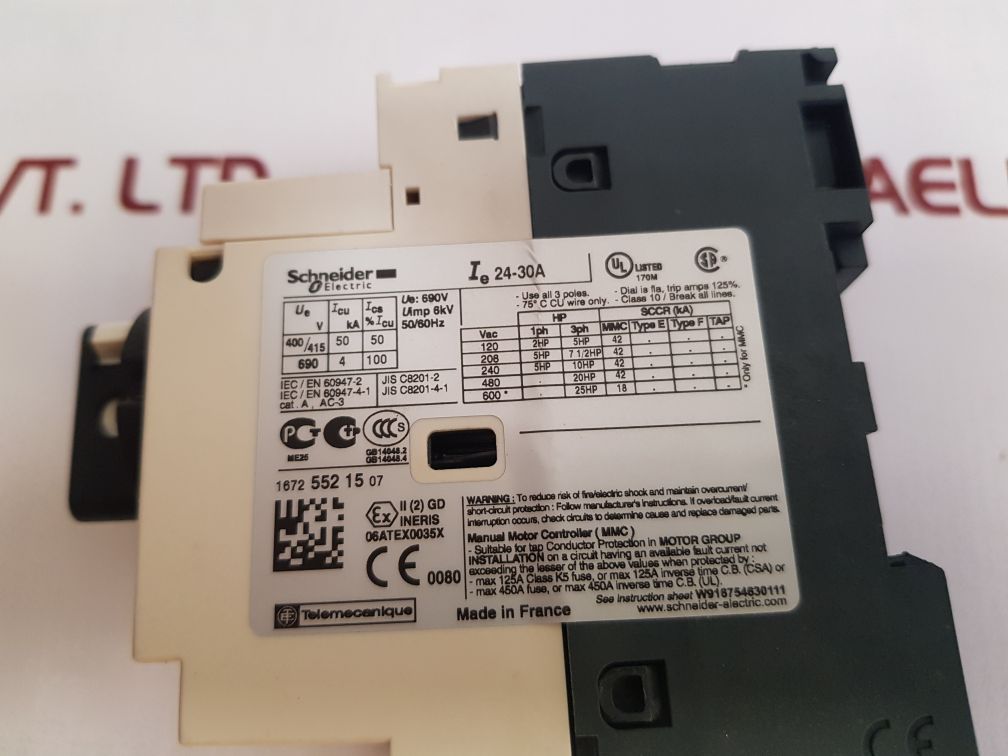 Schneider Electric/Telemecanique Gv2-p32/24-32A Motor Circuit Breaker New