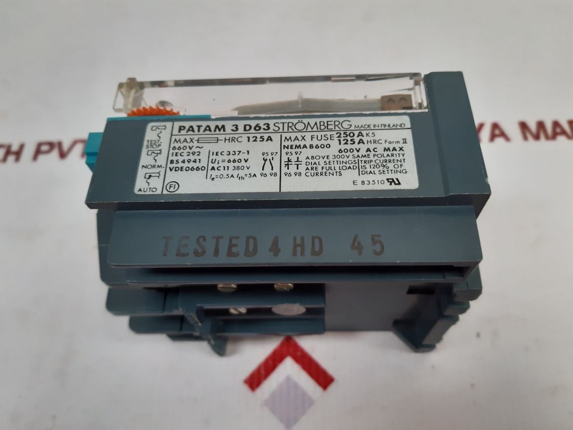 Stromberg Patam3D63 Overload Relay 45-63A