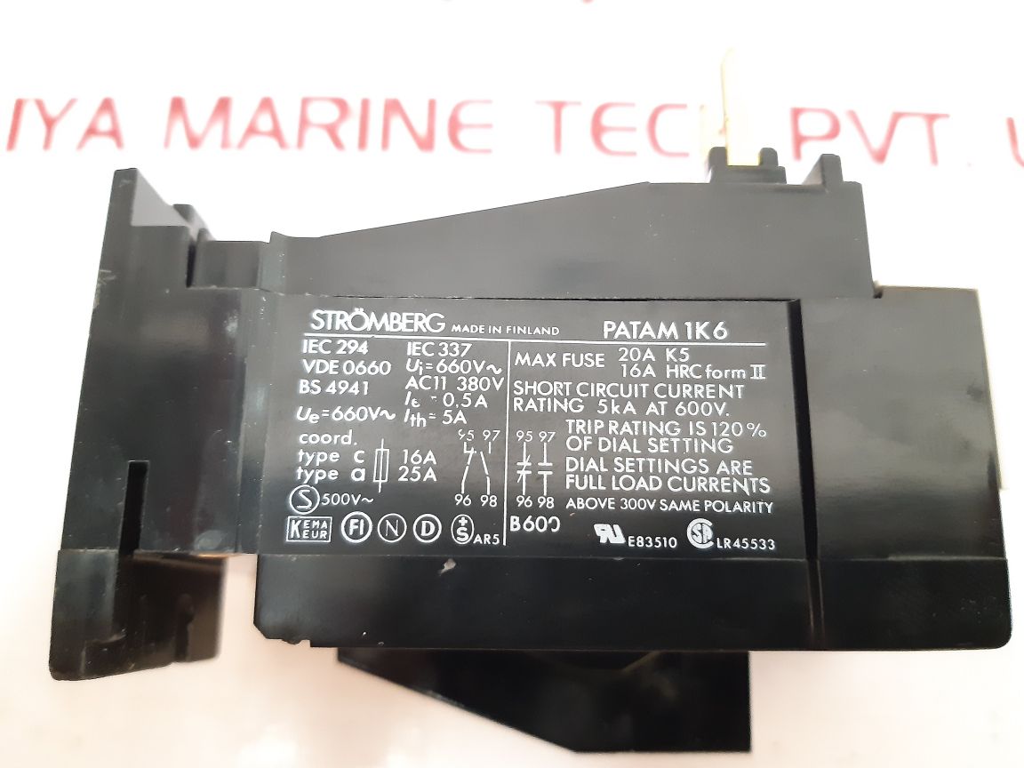 Stromberg Patam 1K6 Thermal Overload Relay 4-6A New