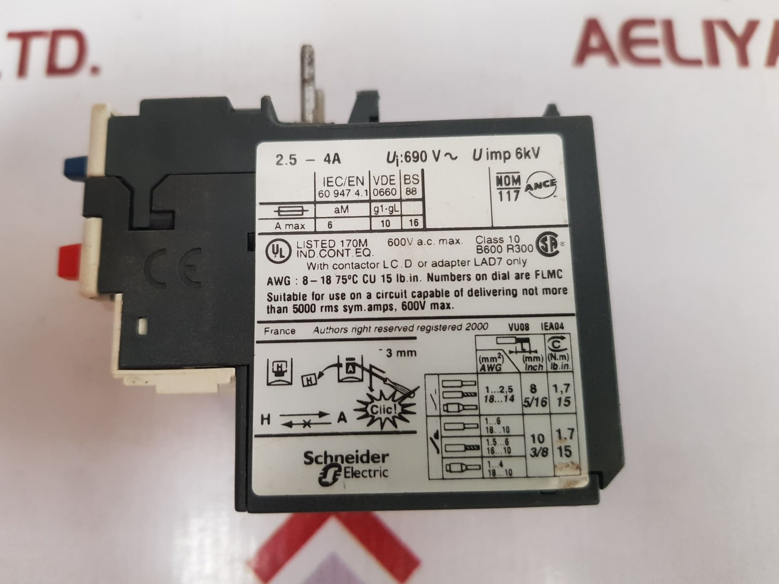 Telemecanique Lrd 08 Overload Relay
