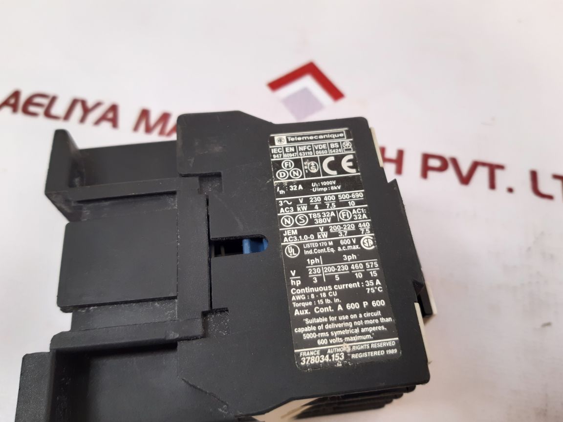 Telemecanique Lc1 D1810 Contactor 220-230V 50Hz 220-240V 60Hz 380V