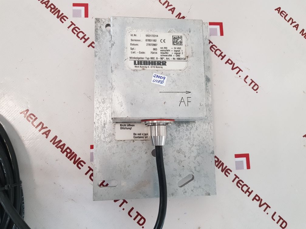 Liebherr 693172314 angle sensor used