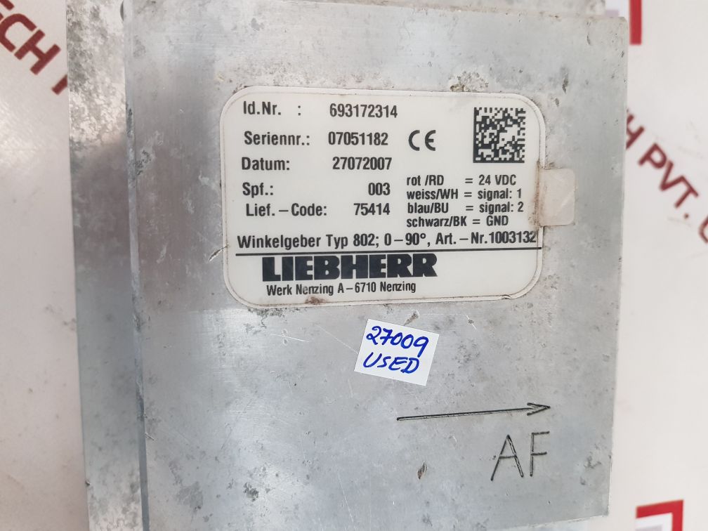 Liebherr 693172314 angle sensor used