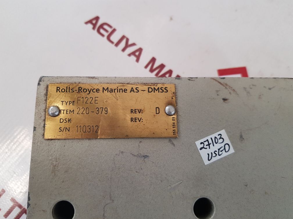 Rolls-royce F122E Control Block