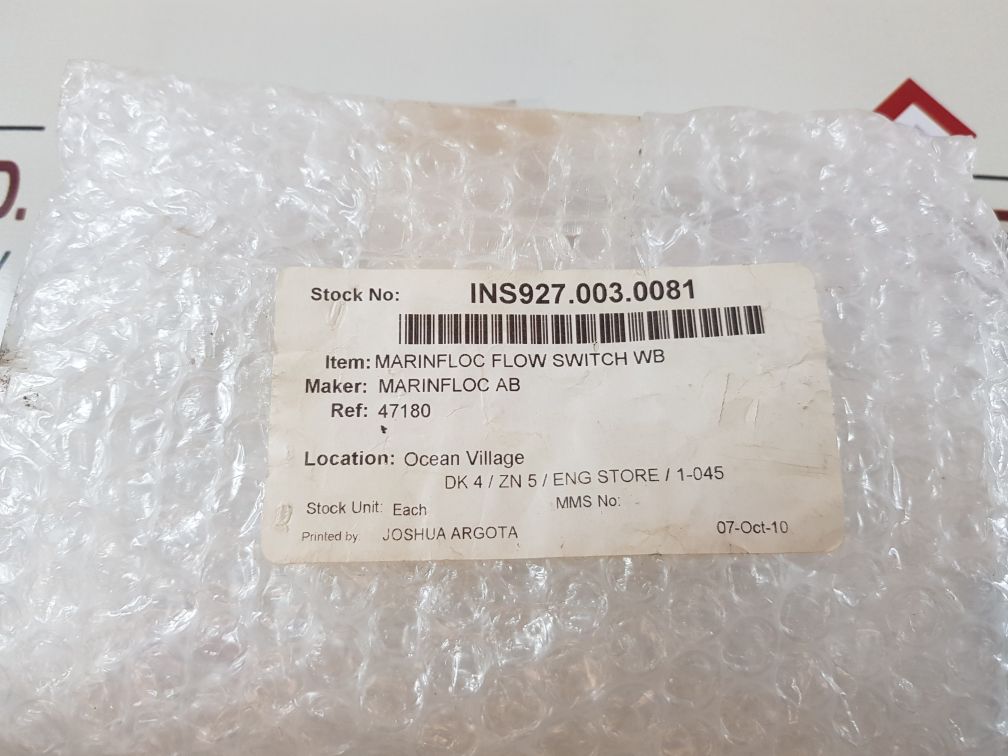 Marinfloc 47180 Flow Switch Water With Connector Cable