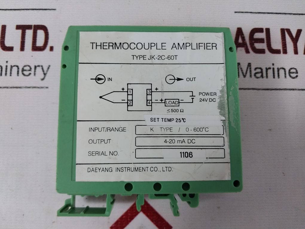 Daeyang Instrument Jk-2C-60T Thermocouple Amplifier 24V 500ω