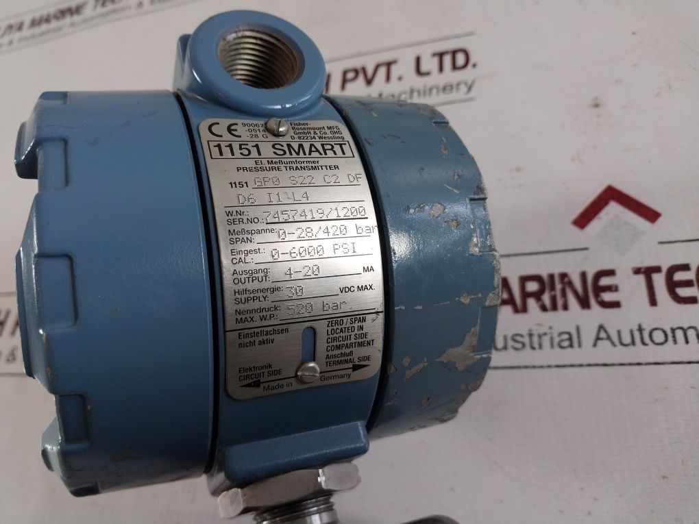 Rosemount R 1151 Smart 1151 Gp0 S22 C2 Df D6 I1 L4 Pressure Transmitter