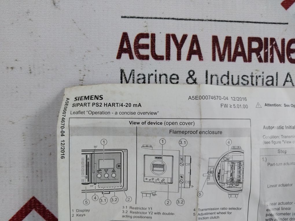 Siemens 6Dr5020-0Ng00-0Aa0 Sipart Ps2 I/P Positioner Hart /4-20 Ma
