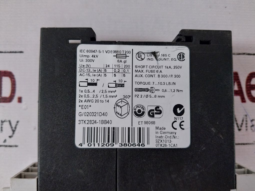 Siemens Siguard 3Tk2824-1Bb40 Safety Relay