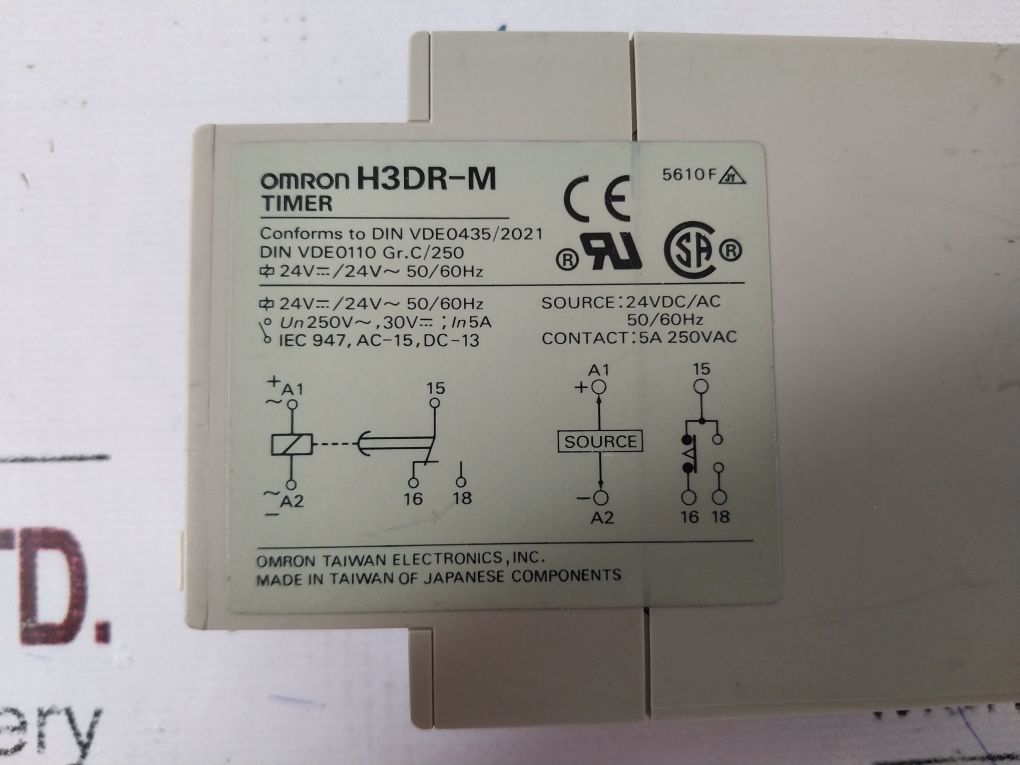 Lot Of 3X Omron H3Dr-m Timer 0-10 Sec 5A 250Vac