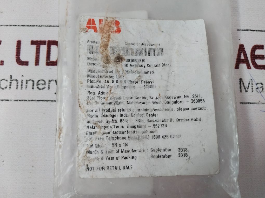 Lot Of 5X Abb Ca5-10 Auxiliary Contact Block 1Sbn010010R1010