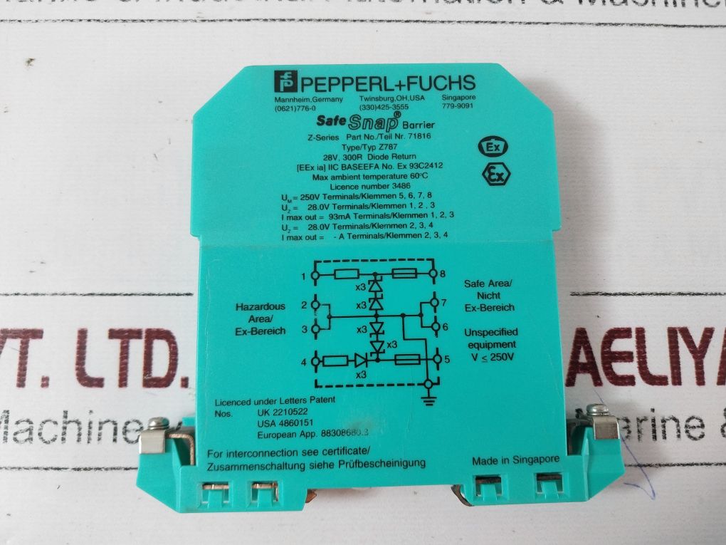 Pepperl+Fuchs Z787 Safe Snap Barrier Z-series 71816