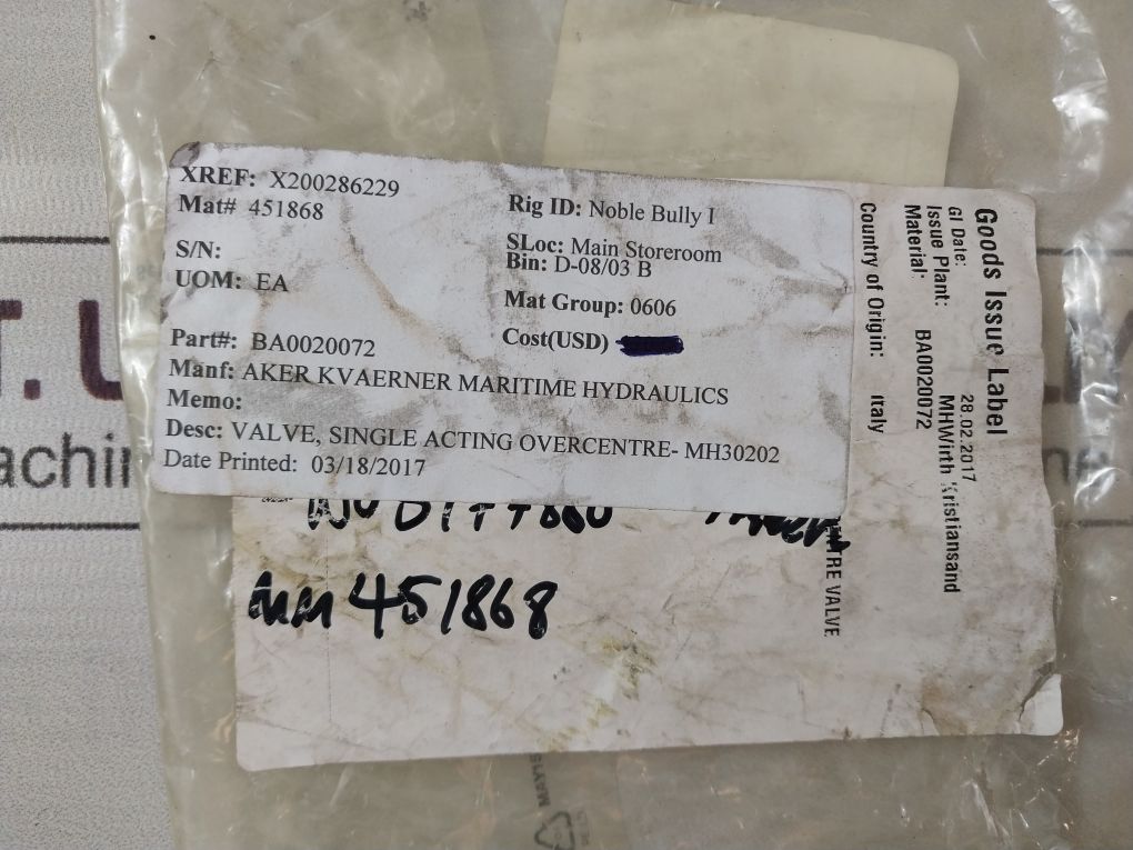 Oil Control/Rexroth 054162100220000 Valve