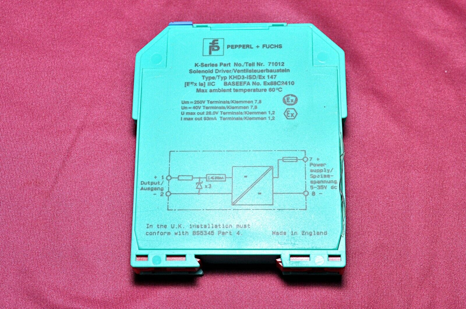 Pepperl fuchs k-series khd3-isd/ex 147 solenoid driver 71012