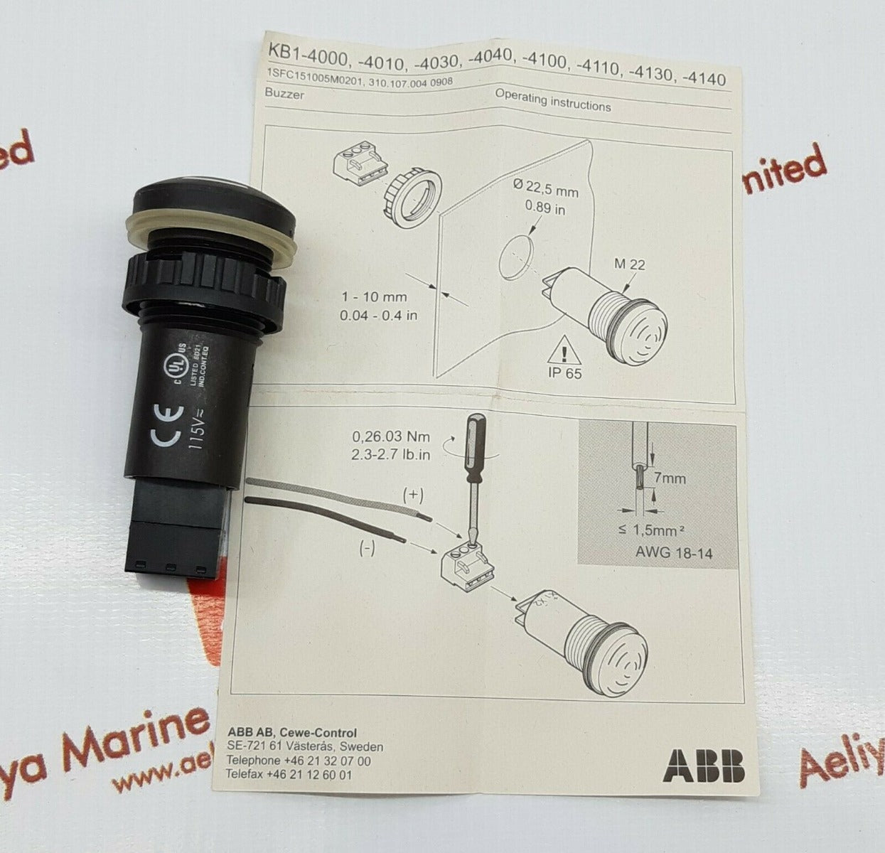 Abb 1sfa 616401r4030 buzzer 115v-~