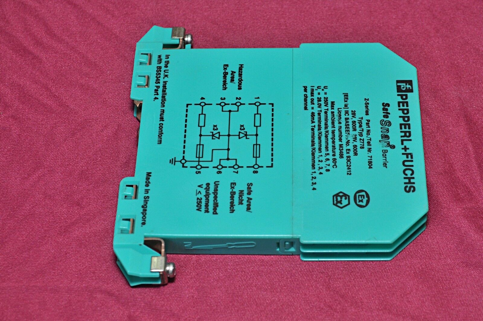 Pepperl+fuchs z-series z778 safe snap barrier 71804