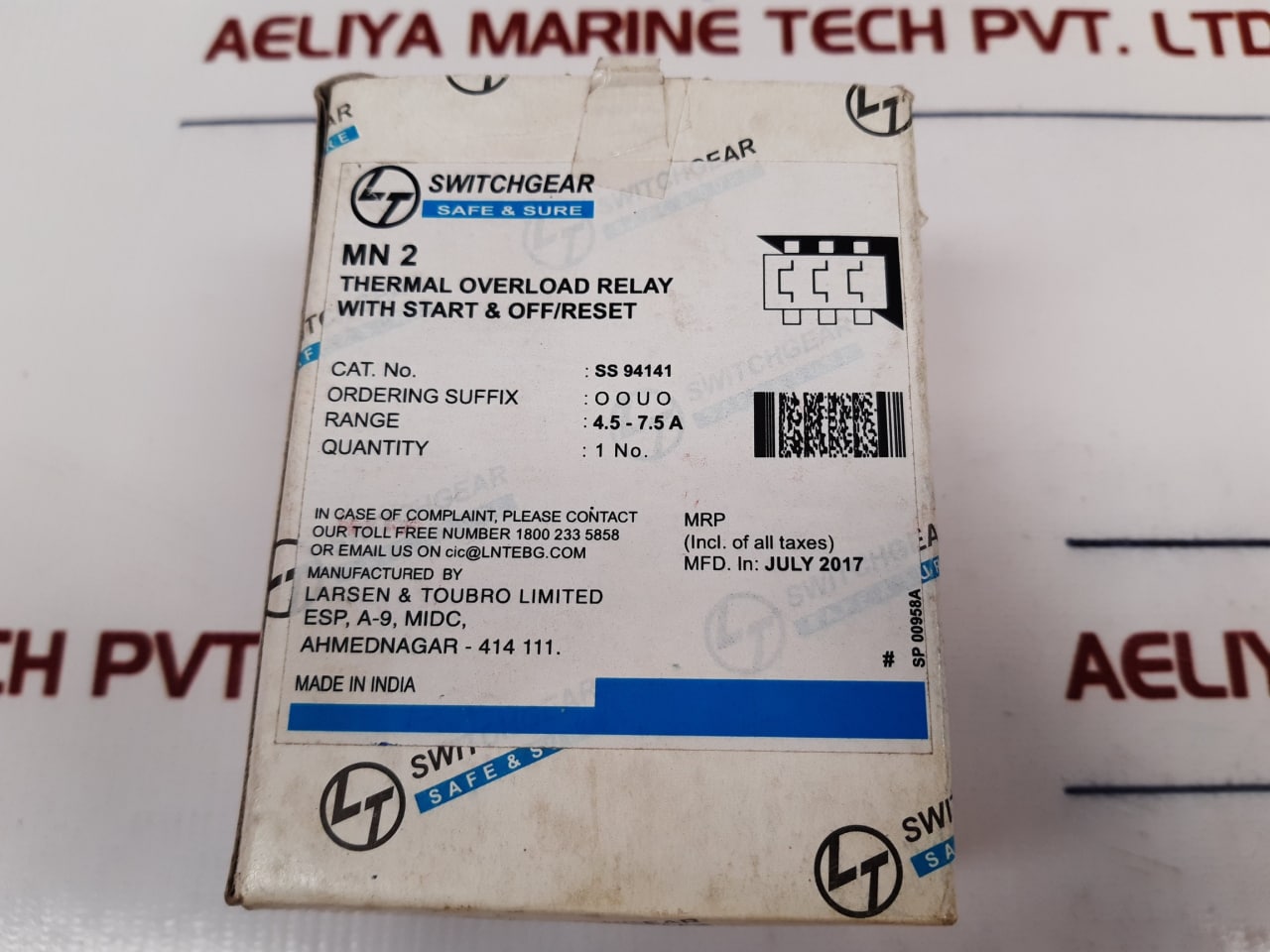 Larsen&Toubro Mn 2 Thermal Overload Relay 4.5-7.5A