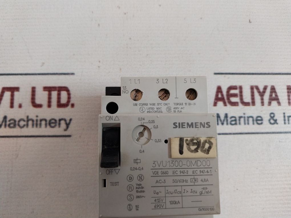 Siemens 3Vu1300-0Md00 Motor Protection Circuit Breaker