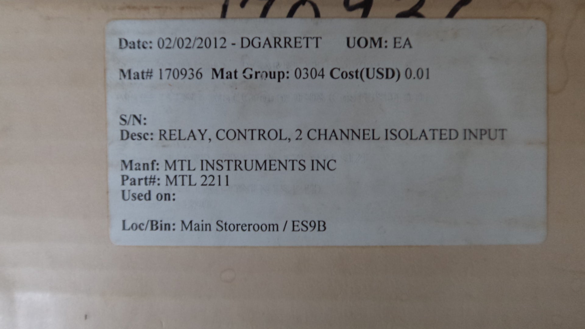 Mtl2211 2 channel is-input switch operated relay