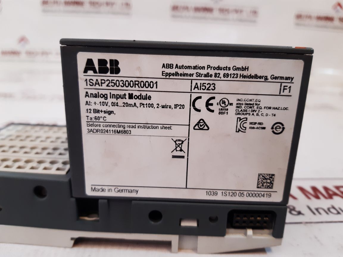 Abb 1Sap250300R0001 Analog Input Module Ai523 F1 1S120 05 00000419